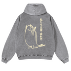 Fish Vintage Washed Cotton Back Art Hoodie