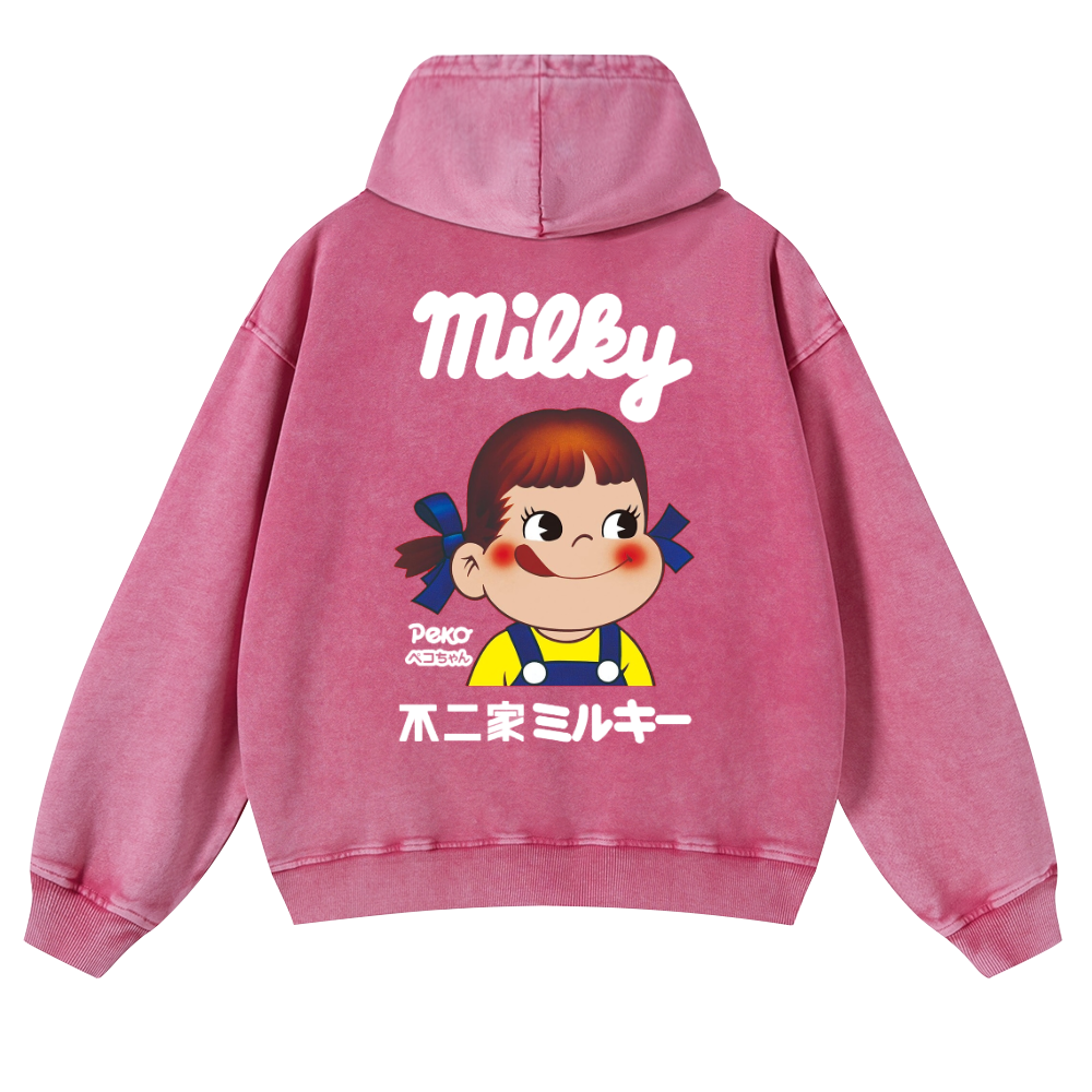 Fujiya Vintage Washed Cotton Back Art Hoodie