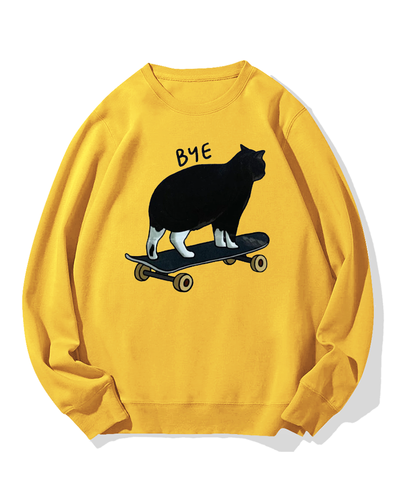 Cat On Skateboard Cotton Sweatshirt