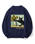 Van Gogh's Naughty Cat Cotton Sweatshirt
