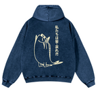 Fish Vintage Washed Cotton Back Art Hoodie