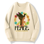 Peace is forever beautiful Cotton Pullover Sweatshirt