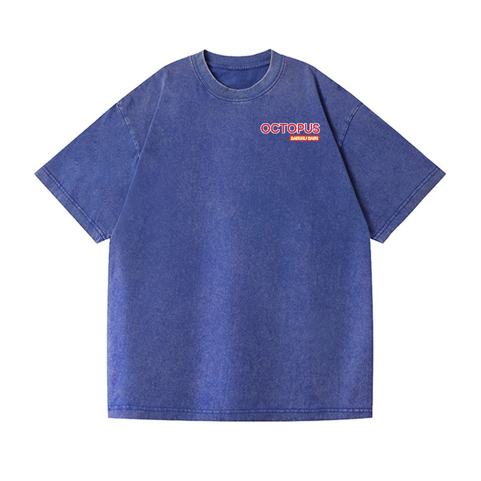 Bubble Bath Octopus Vintage Wash Japanese Design Back Art T-Shirt