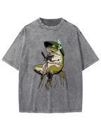 Frog Samurai Vintage Washed T-shirt