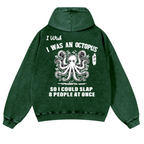 Octopus Vintage Washed Cotton Back Art Hoodie
