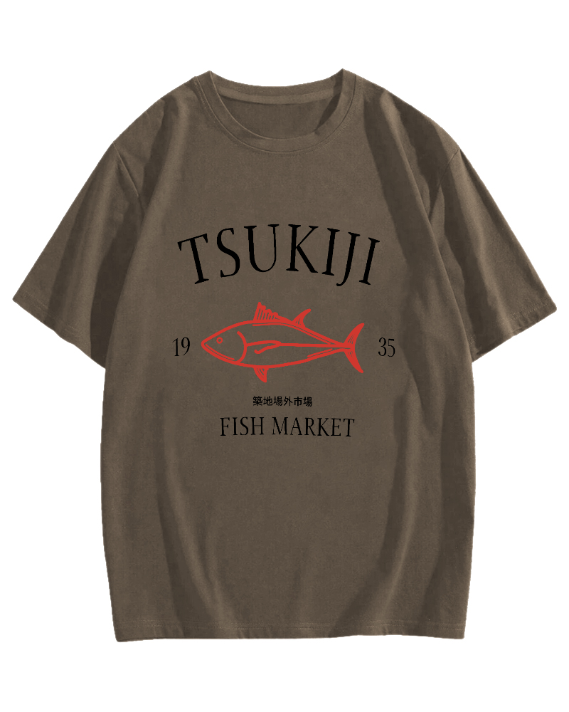Japan's Tsukiji Off Market Cotton casual T-shirt