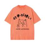 Hate Working Vintage Wash Japanese Design T-Shirt
