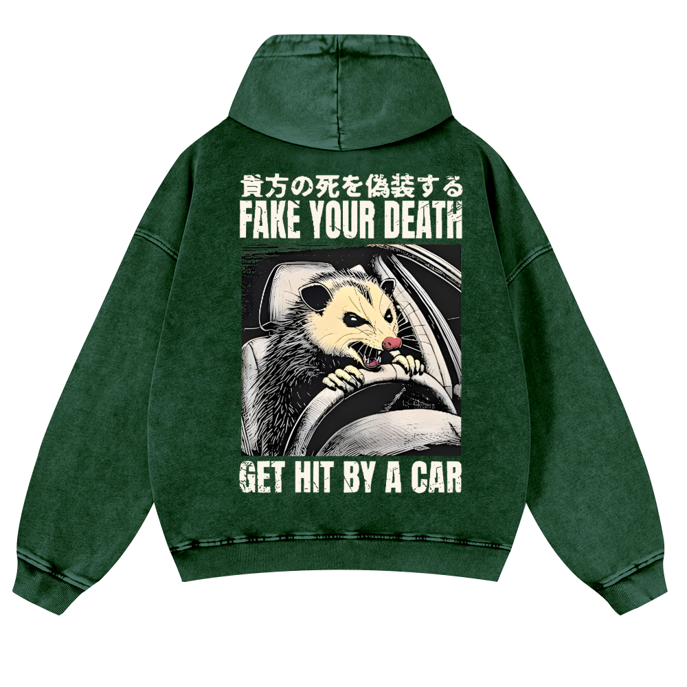 Skunk Vintage Washed Cotton Back Art Hoodie