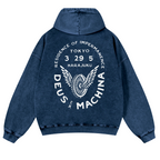 Harajuku Vintage Washed Cotton Back Art Hoodie