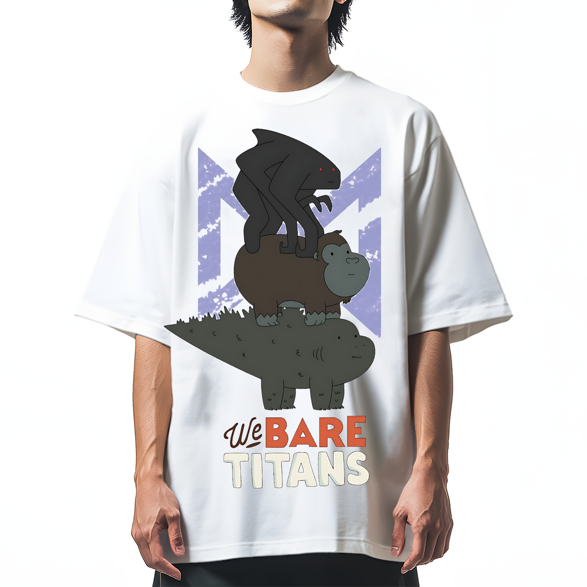 We Bare Titans Cute Monsters Japanese Cotton casual T-shirt