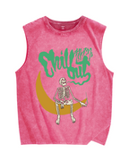 Chill out Skeleton Vintage Distressed Washed Tank Top