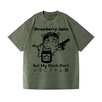 Strawberry Jams Vintage Wash Japanese Design T-Shirt