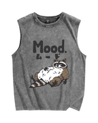 Mood Raccoon Vintage Distressed Washed Tank Top