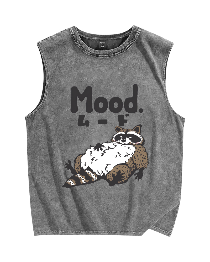 Mood Raccoon Vintage Distressed Washed Tank Top
