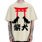 Shiba Dog Shrine Vintage Washed T-shirt
