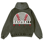 Baseball Vintage Washed Cotton Back Art Hoodie
