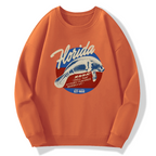 Retro Florida manatee Cotton Pullover Sweatshirt