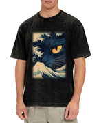 Cats in Japan's Giant Waves Vintage Washed T-shirt