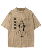 Tuna at Tsukiji Market in Tokyo, Japan Vintage Washed T-shirt