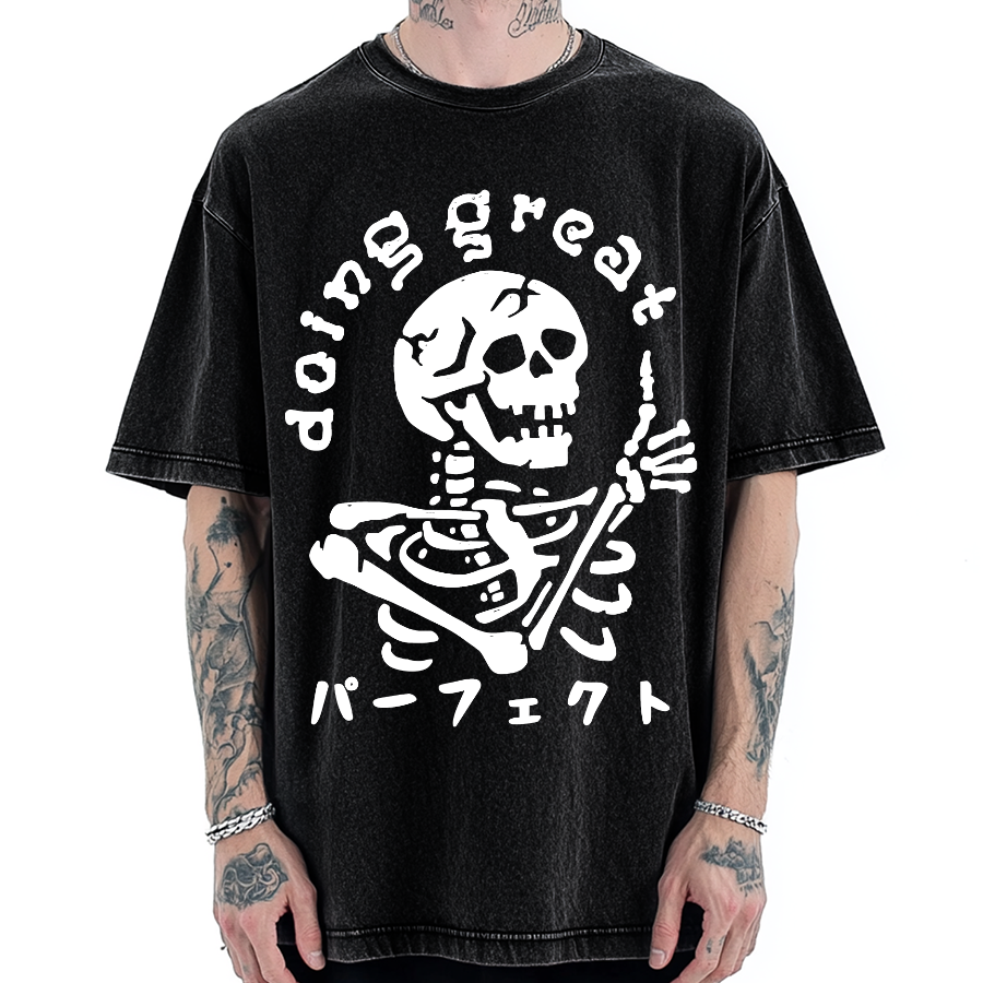 Encouragement Of The Skeleton Vintage Washed T-shirt