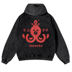 Octopus Vintage Washed Cotton Back Art Hoodie