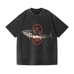 Great Eight Islands of Japan Tuna Fish Vintage Wash Japanese Design T-Shirt
