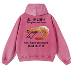 Shrimp Vintage Washed Cotton Back Art Hoodie