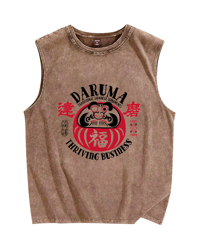 Daruma Vintage Distressed Washed Tank Top