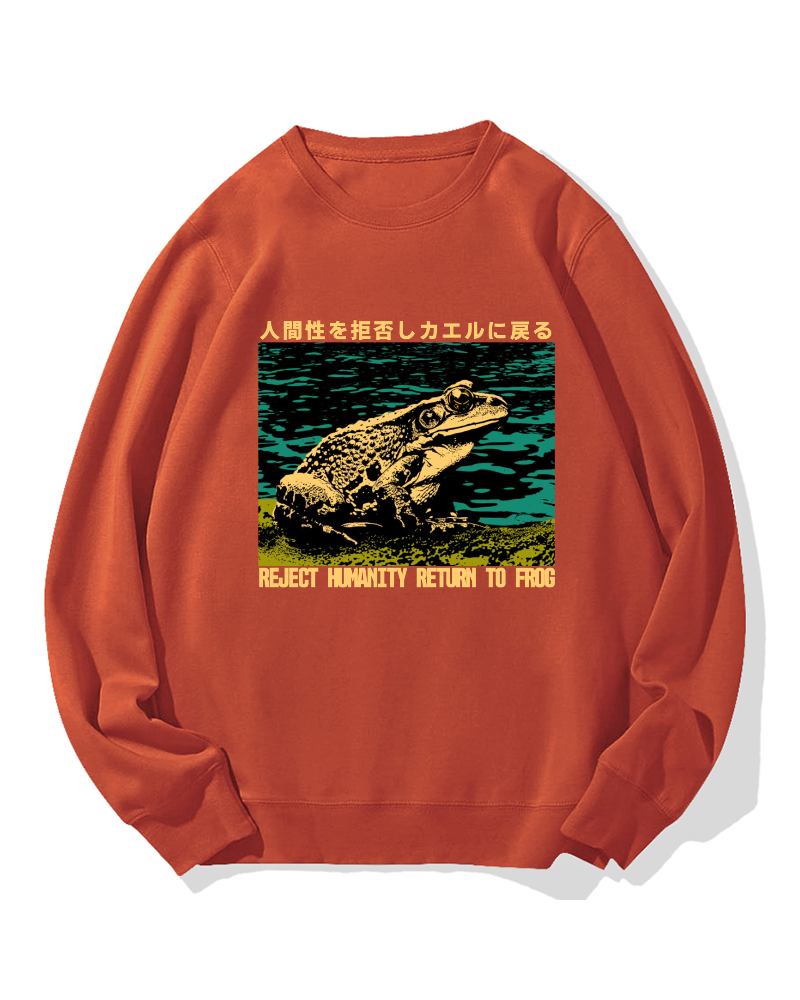 Refusing Humans To Return To Frog Cotton Sweatshirt