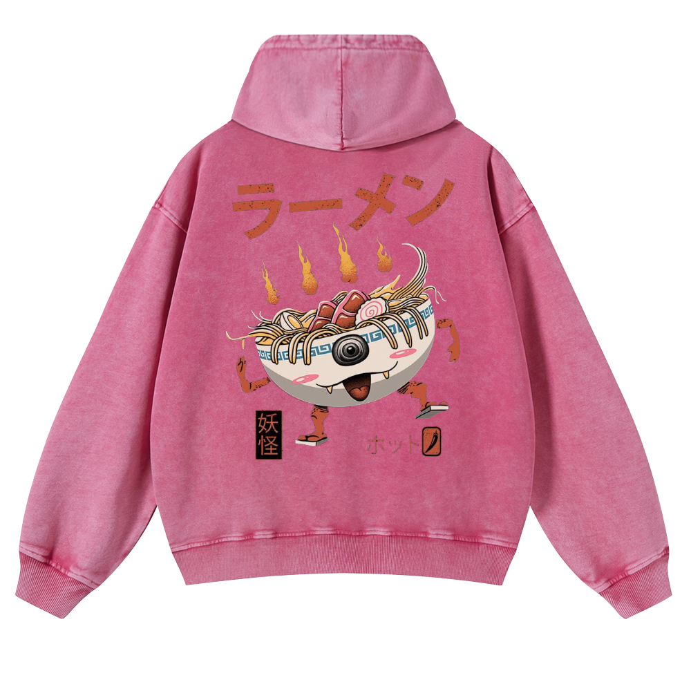 Ramen Vintage Washed Cotton Back Art Hoodie