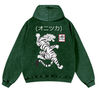 Tiger Vintage Washed Cotton Back Art Hoodie