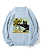 Van Gogh's Naughty Cat Cotton Sweatshirt