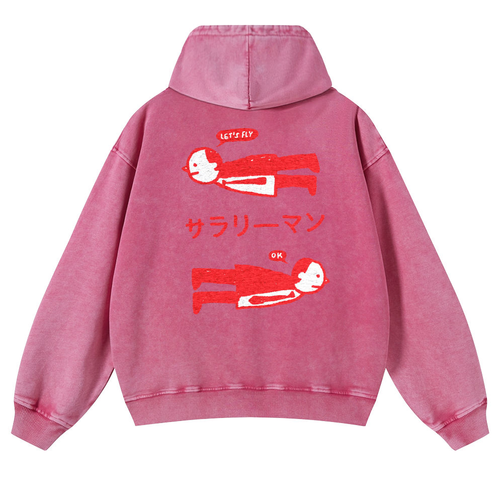 People Vintage Washed Cotton Back Art Hoodie