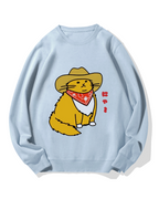 Cowboy cat Cotton Sweatshirt