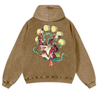 Frog Vintage Washed Cotton Back Art Hoodie