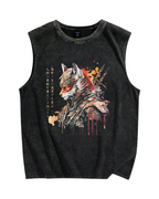 Samurai Fox Vintage Distressed Washed Tank Top