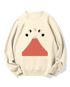Fuji Mountain Cat Moon Cotton Sweatshirt