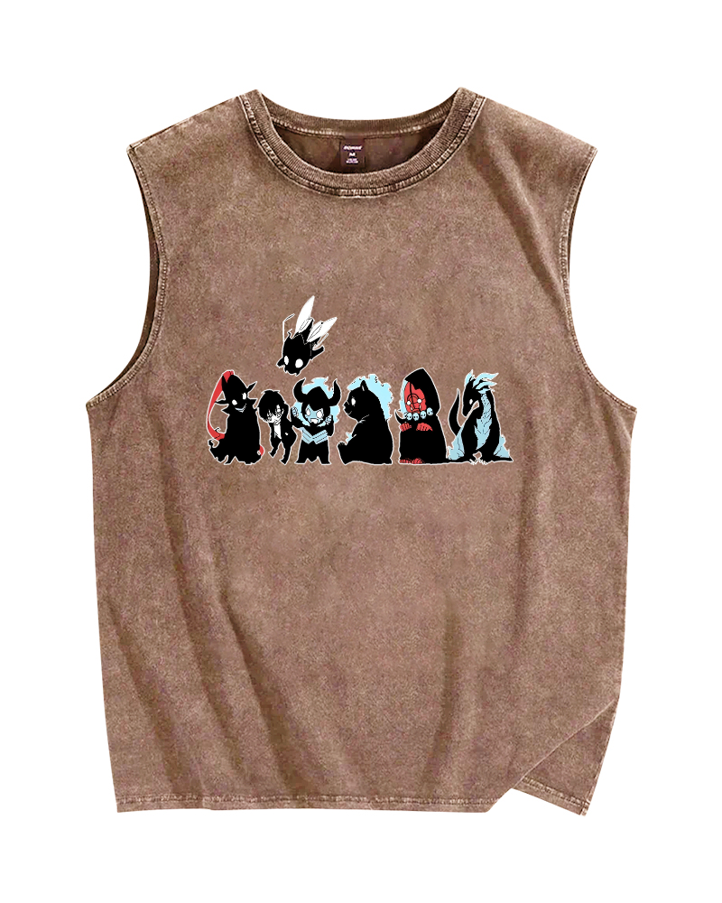 Solo Leveling Vintage Distressed Washed Tank Top