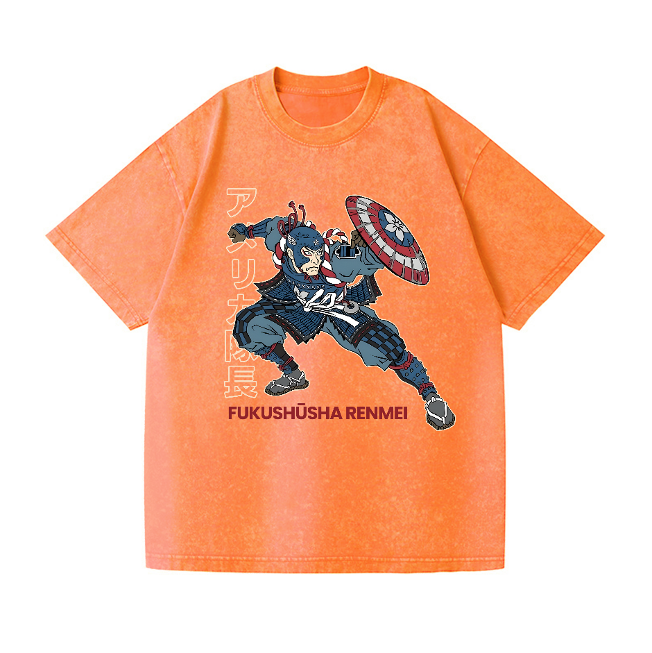 Captain Ukiyoe Vintage Wash Japanese Design T-Shirt