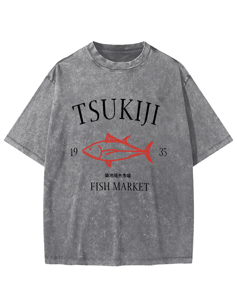 Japan's Tsukiji Off Market Vintage Washed T-shirt