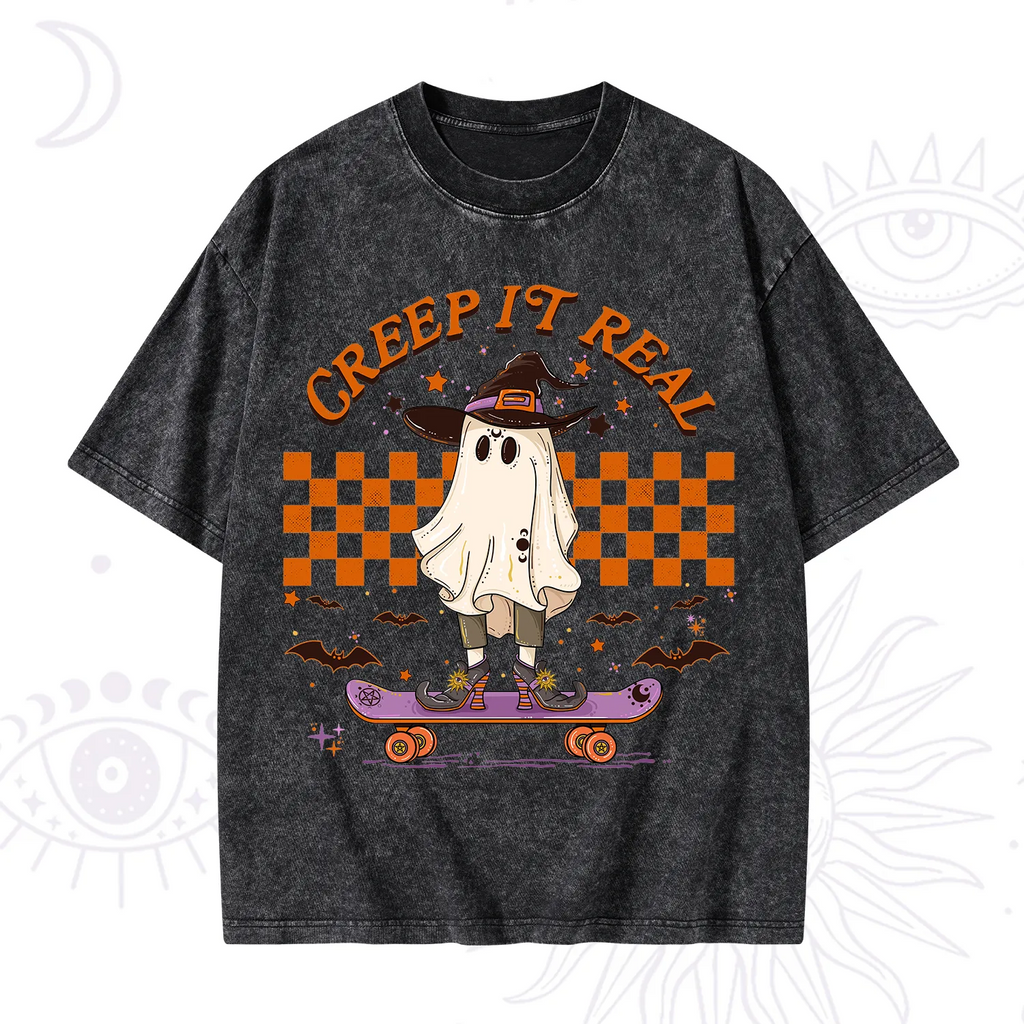 Creep It Real Halloween Washed T-Shirt
