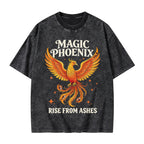 Unisex Magic Phoenix Rise From Ashes Printed Washed Tee