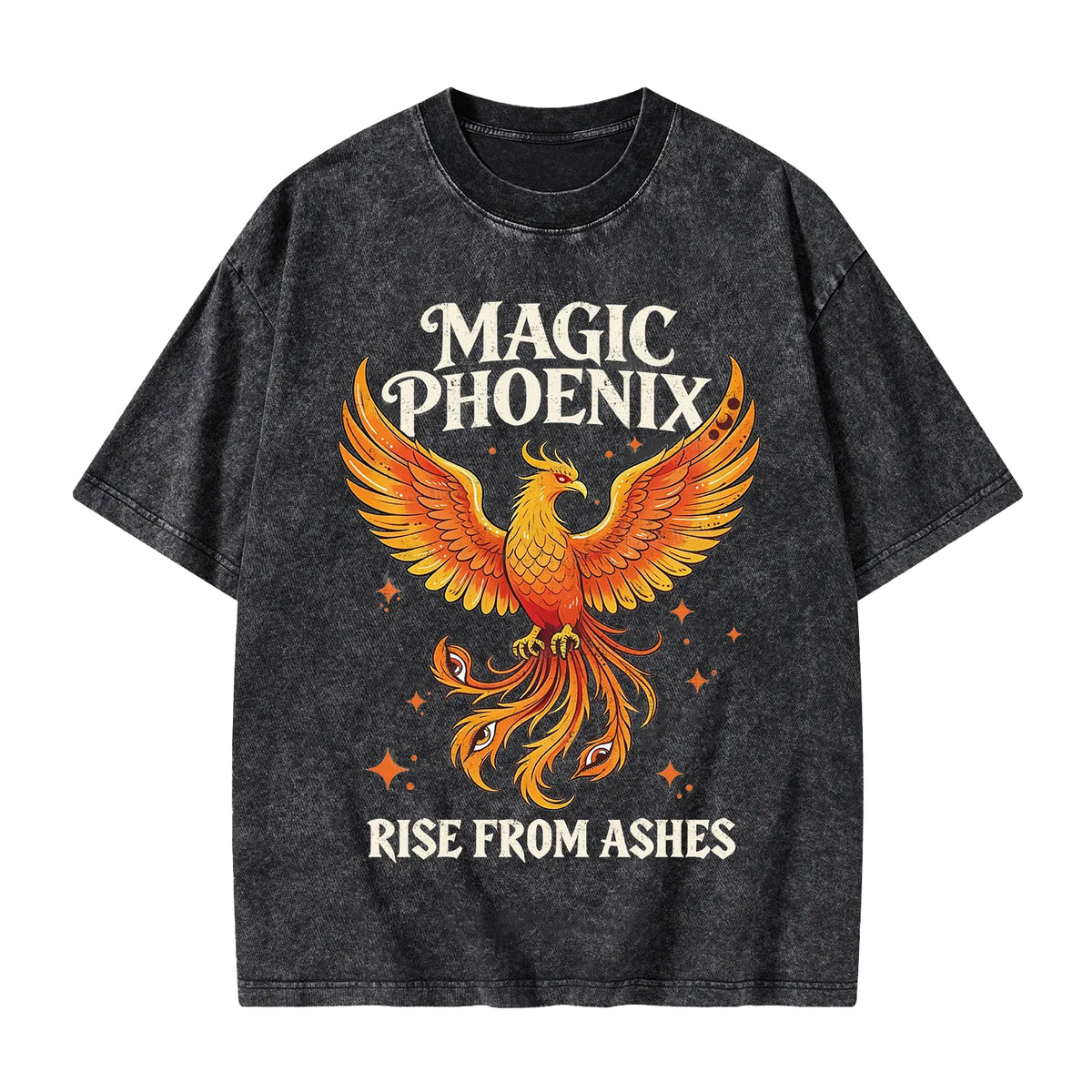 Unisex Magic Phoenix Rise From Ashes Printed Washed Tee