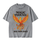 Unisex Magic Phoenix Rise From Ashes Printed Washed Tee