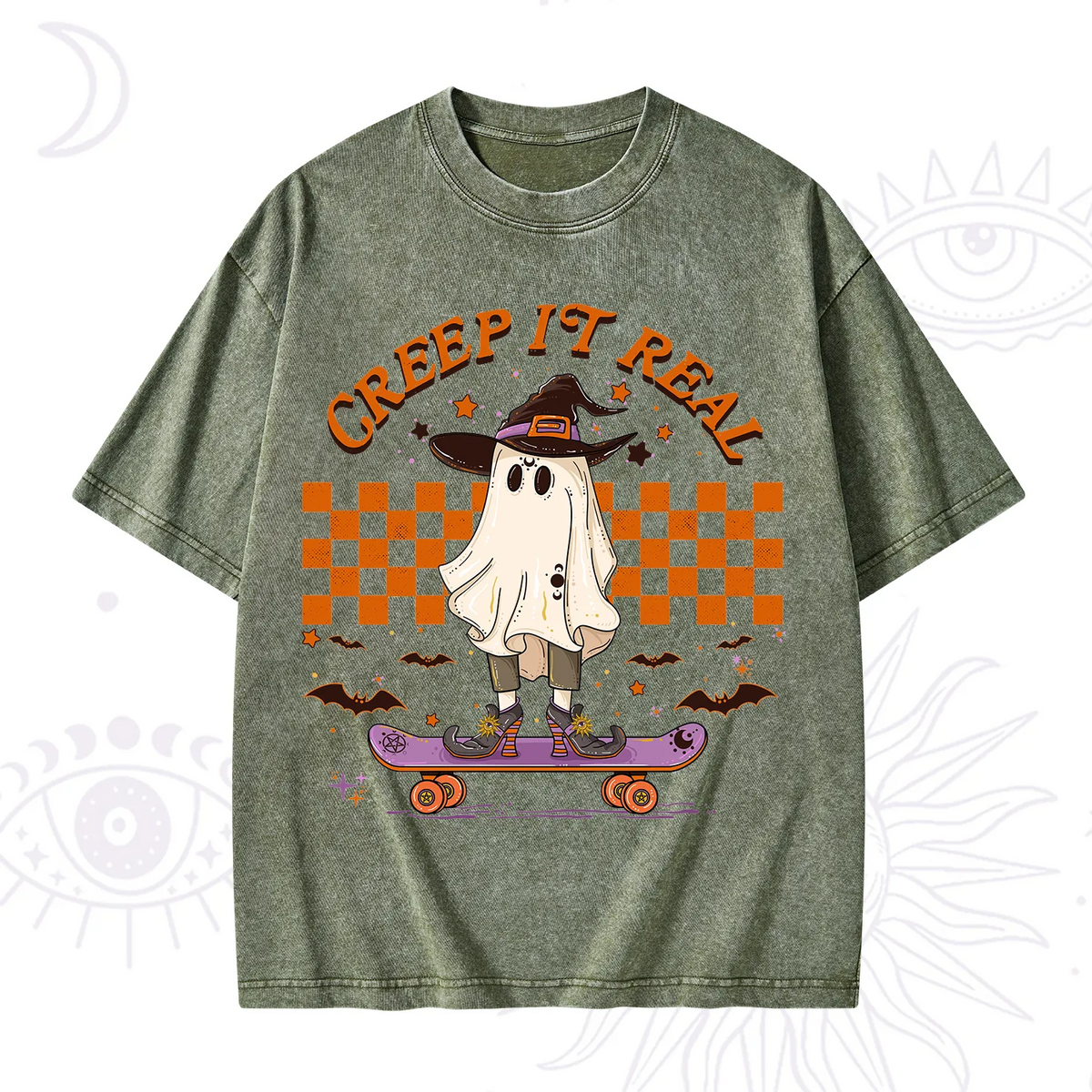 Creep It Real Halloween Washed T-Shirt