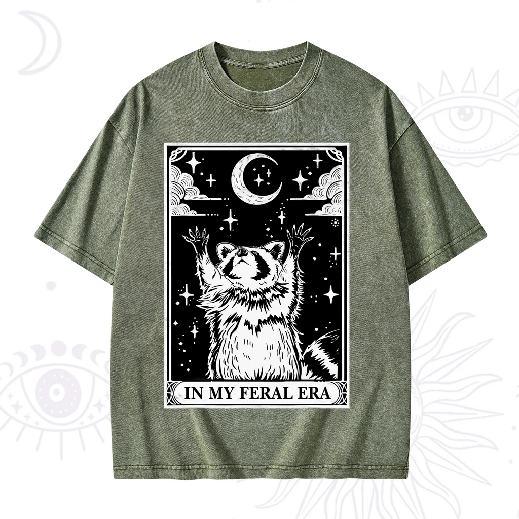 The In My Feral Era Oracle Card Washed T-Shirt