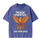 Unisex Magic Phoenix Rise From Ashes Printed Washed Tee