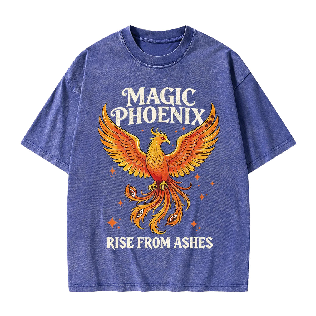 Unisex Magic Phoenix Rise From Ashes Printed Washed Tee