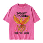 Unisex Magic Phoenix Rise From Ashes Printed Washed Tee