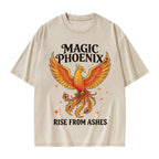 Unisex Magic Phoenix Rise From Ashes Printed Washed Tee